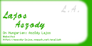lajos aszody business card