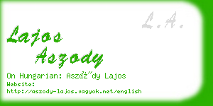 lajos aszody business card